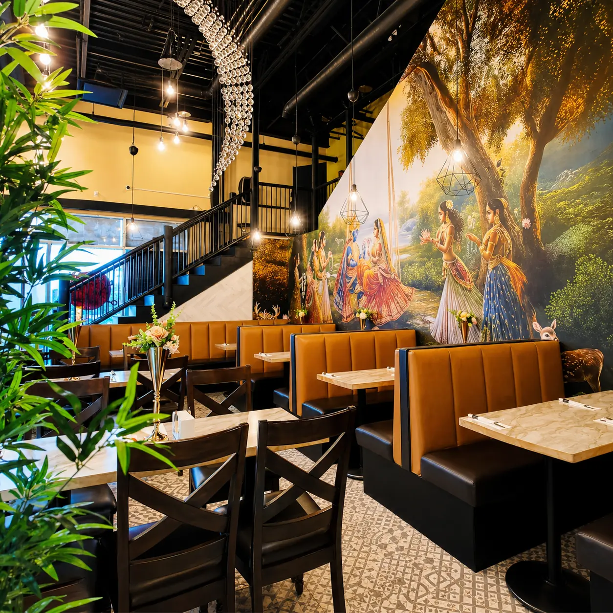 The Social Kabob Authentic East Indian Restaurant dining room interior in Okotoks, Alberta